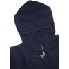 Aran Crafts Women’s Irish Cable Knitted Wool Hooded Zip Coat (100% Merino Wool)(Navy)