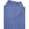 Aran Crafts Women’s Irish Cable Knitted Wool Side Zip Cardigan (100% Merino Wool)(Blue Marl)