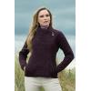Aran Crafts Women’s Irish Cable Knitted Wool Side Zip Cardigan (100% Merino Wool)(Damson)