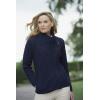 Aran Crafts Women’s Irish Cable Knitted Wool Side Zip Cardigan (100% Merino Wool)(Navy)