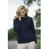 Aran Crafts Women’s Irish Cable Knitted Wool Side Zip Cardigan (100% Merino Wool)(Navy)
