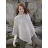 Aran Crafts Women’s Irish Soft Cable Knitted Poncho Cape (100% Merino Wool)(Parsnip)
