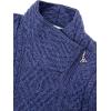 Aran Crafts Women’s Irish Soft Cable Knitted Side Zip Coat (100% Merino Wool)(Midnight Blue)