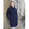 Aran Crafts Women’s Irish Soft Cable Knitted Side Zip Coat (100% Merino Wool)(Midnight Blue)