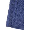 Aran Crafts Women’s Irish Soft Cable Knitted Side Zip Coat (100% Merino Wool)(Midnight Blue)