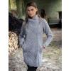Aran Crafts Women’s Irish Soft Cable Knitted Side Zip Coat (100% Merino Wool)(Soft Grey)