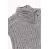 Aran Crafts Women’s Irish Soft Cable Knitted Side Zip Coat (100% Merino Wool)(Soft Grey)