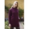 Aran Crafts Women’s Irish Soft Cable Knitted Side Zip Coat (100% Merino Wool)(Wine)