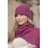 Aran Crafts Women’s Knit Soft Heart Pattern Scarf (100% Super Soft Merino Wool)(Magenta)