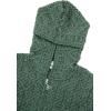 Aran Crafts Women’s Soft Cable Knit Honeycomb Hood Cardigan (100% Merino Wool)(Army Green)