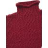 Aran Crafts Women’s Traditional Irish Funnel Neck Sweater (100% Merino Wool)(Cherry)