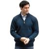 Aran Crafts 1/4 Zip Plain Sweater 100% Wool, Made in Ireland(Blackwatch)