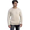 Aran Crafts Aran Crew Neck Sweater (100% Wool)(Natural)