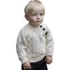Aran Crafts Baby Traditional Irish 3 Button Crew Neck Sweater (100% Merino Wool)