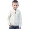 Aran Crafts Boy’s Irish Cable Knitted Half Zip Sweater (100% Merino Wool)(Natural)