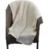 Aran Crafts Heart Pattern Throw Cover Blanket (100% Super Soft Merino Wool)