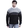 Aran Crafts Irish Donegal Three Tone Sweater, 100% Donegal Wool (K5261)(Grey Mix)
