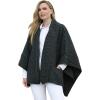Aran Crafts Irish Ladies Tweed Cape, 100% Tweed with Merino Wool (T35)(Charcoal)