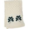 Aran Crafts Irish Shamrock Soft Cable Knitted Scarf 9″x60″ (100% Merino Wool) Natural
