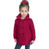 Aran Crafts Kid’s Irish Cable Knit Soft Double Breasted Coat (100% Merino Wool)(Garnet)