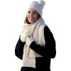 Aran Crafts Leaf Design Knit Pom Pom Hat, 100% Pure Wool, Authentic & Traditional, Luxuriously Soft and Cozy, Made in Ireland