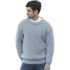 Aran Crafts Men’s Fisherman Irish Rib Crew Neck Wool Sweater (100% Pure Wool)(Ash Grey)