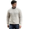 Aran Crafts Men’s Fisherman Irish Rib Crew Neck Wool Sweater (100% Pure Wool)(Fleck)