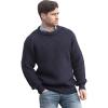 Aran Crafts Men’s Fisherman Irish Rib Crew Neck Wool Sweater (100% Pure Wool)(Navy)