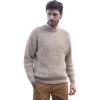 Aran Crafts Men’s Fisherman Irish Rib Crew Neck Wool Sweater (100% Pure Wool)(Skiddaw)