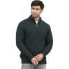 Aran Crafts Men’s Half Zip Rib Sweater, 100% Wool, Made in Ireland(Charcoal)