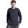Aran Crafts Men’s Irish Cable Knitted Curl Neck Sweater (100% Donegal Wool)(Navy)