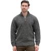 Aran Crafts Men’s Irish Cable Knitted Half Zip Sweater (100% Donegal Wool)(Charcoal)