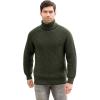 Aran Crafts Men’s Irish Cable Knitted Rib Roll Neck Sweater (100% Pure New Wool)(Dark Green)