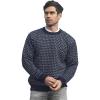 Aran Crafts Mens Norwegian Sweater, 100% Wool, Made in Ireland(Navy/White)