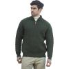Aran Crafts Men’s Wool Half Zip Sweater(Army Green)