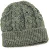 Aran Crafts One Size Irish Cable Knitted Honeycomb Hat (100% Merino Wool)(Army Green)