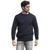 Aran Crafts Plain Crew Neck Sweater (100% Wool)(Navy)