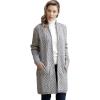 Aran Crafts Women’s Cable Knit Celtic Braid Edge to Edge Long Sleeve Cardigan (100% Merino Wool)(Soft Grey)