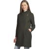 Aran Crafts Women’s Cable Knit Long Hooded Side Zip Coat (100% Merino Wool)(Army Green)