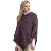 Aran Crafts Women’s Cable Knit Nua Button Poncho (100% Super Soft Merino Wool)(Plum)