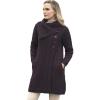 Aran Crafts Women’s Cable Knit Soft Collar 3 Button Coat (100% Merino Wool)(Damson)