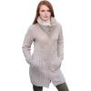 Aran Crafts Women’s Irish Cable Knitted Double Collar Coat (100% Merino Wool)(Parsnip)