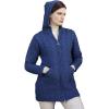 Aran Crafts Women’s Irish Cable Knitted Wool Hooded Zip Coat (100% Merino Wool)(Mallard Blue)