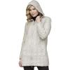 Aran Crafts Women’s Irish Cable Knitted Wool Hooded Zip Coat (100% Merino Wool)(Parsnip)