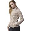 Aran Crafts Women’s Irish Cable Knitted Wool Side Zip Cardigan (100% Merino Wool)(Parsnip)