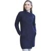 image:imageAran Crafts Womens Irish Soft Cable Knitted Side Zip Coat 100 Merino WoolMidnight Blue
