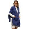 Aran Crafts Women’s One Size Cable Knit Natural Pocket Shawl (100% Merino Wool)
