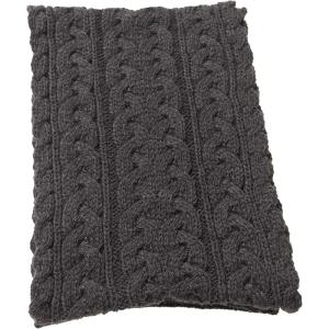 Aran Crafts Irish Cable Knitted Heavyweight Cold Weather Scarf 10″x64″ (100% Merino Wool)(Charcoal)