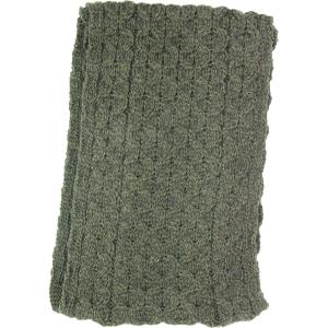 Aran Crafts One Size Irish Cable Knitted Honeycomb Scarf (100% Merino Wool)(Army Green)