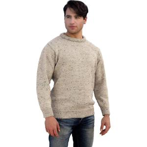 Aran Crafts Plain Crew Neck Sweater (100% Wool)(Skiddaw)